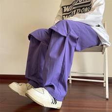 休闲裤男冰丝四面弹宽松纯色透气直筒速干裤DSA157B-K9813-特P35，男装休闲裤，电商A157B