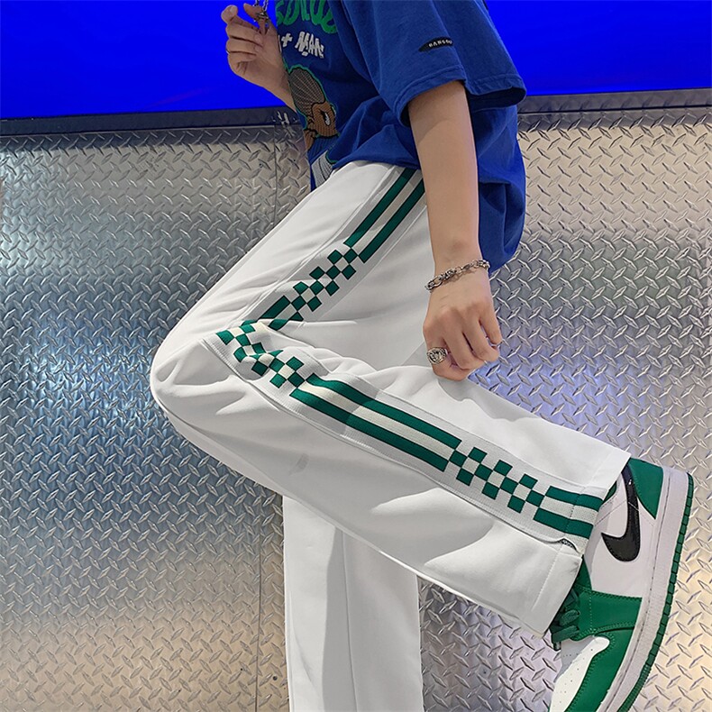 美式复古裤子男夏季棋盘格条纹运动潮牌高街休闲长裤K0159-P35,男装休闲裤,星座308B-1