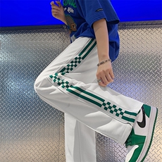 美式复古裤子男夏季棋盘格条纹运动潮牌高街休闲长裤K0159-P35，男装休闲裤，星座308B-1
