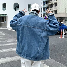 港风拼接牛仔外套男春季宽松ins2023新款潮流休闲夹克JK870-P70，男装夹克，星座1103-3