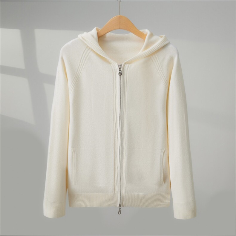 2025年秋季常规款长袖单件帽衫，女装针织衫/毛衣，鑫萬耀羊绒