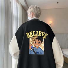 摇粒绒棒球服男大码开衫卫衣男夹克BF86271-P65，男装夹克，电商A040