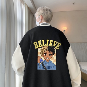 摇粒绒棒球服男大码开衫卫衣男夹克 BF86271-P65图片