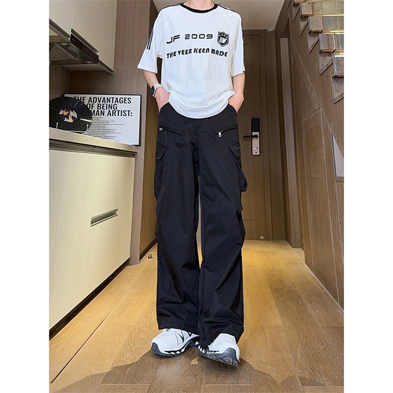 现货美式设计感小众工装裤高街休闲拉链直筒裤男K653-P55控78,男装工装外套,星座205-5