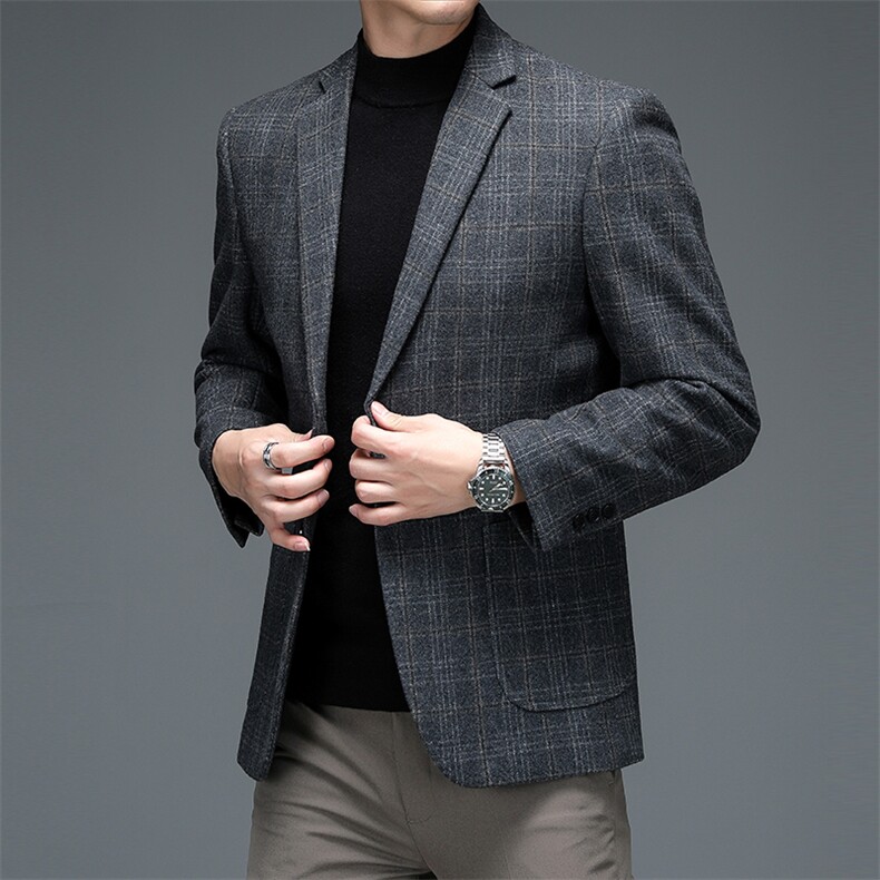 西装外套男士春秋季2023新款中年修身单西上衣商务休闲西服,男装西服,电商B212（原钱塘6029）