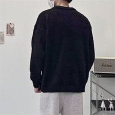 G110-P572025新款暗黑系玫瑰花水貂绒毛衣小众宽松原创简约，男装针织衫/毛衣，电商B323A