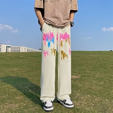 春秋发泡印花时尚休闲百搭裤子个性设计长裤，男装休闲裤，星座1013