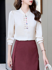 BAO现货2025春季时尚优雅别致设计感新中式百搭衬衣，女装衬衫，火爆靓佳人