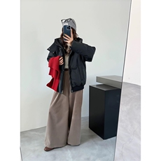 现货5W件冬季三防重磅boxy短款羽绒连帽PU皮棉衣外套防风加厚棉服，男装棉衣，电商A443