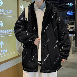 新款冬季加绒加厚棉衣羊羔绒双面穿外套青少年男装MY102P95图片