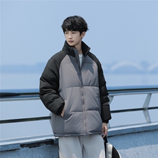海边时尚宽松拼接撞色休闲百搭立领棉服A247-MY8891特批65控98，男装棉衣，电商A247