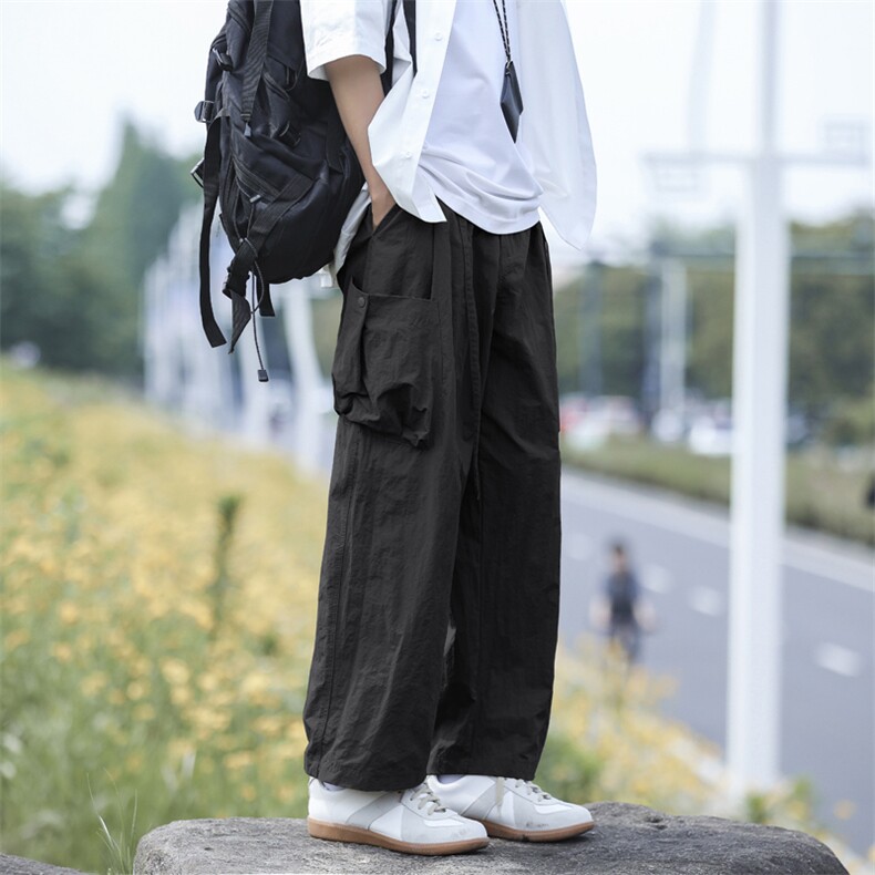 夏季新款机能宽松直筒休闲裤美式潮牌阔腿工装裤男 现货K8022-P41图片