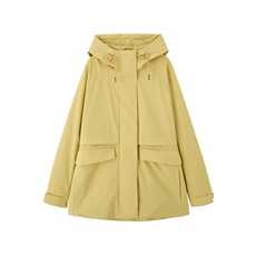 爆2025秋冬新款中长款内里加绒抽绳防风收腰显瘦休闲时尚简约外套，女装派克服，欧米莱