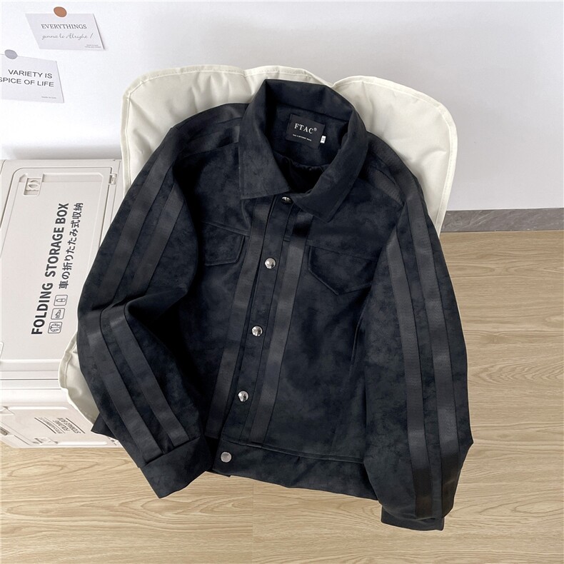 有货。美式高街垫肩皮夹克男机车服外套棒球服W6931-P76,男装夹克,星座412-3