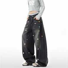 【现货】XZ612-K3124-P75控118彩色糖果纽扣美式复古弯刀牛仔裤，男装牛仔裤，星座612