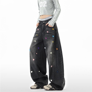【现货】XZ612-K3124-P75 控118 彩色糖果纽扣美式复古弯刀牛仔裤图片