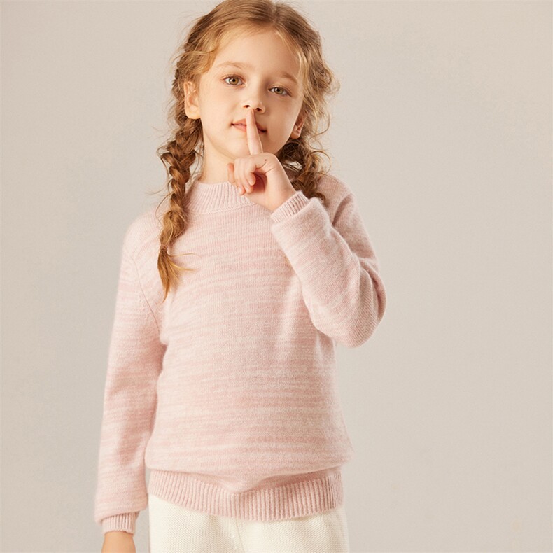 2024秋冬新款童装35%山羊绒7针半高领混色羊绒衫，童装儿童羊绒衫，旭泰羊绒