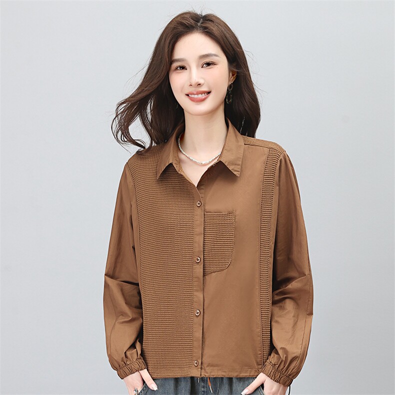 时尚百搭女士长袖衬衫优雅气质修身显瘦上衣高品质面料舒适透气,女装衬衫,叶笙衣