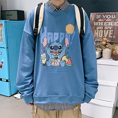 S6077-P35加绒-P40春季圆领卫衣男大码韩版宽松长袖外套男，男装卫衣，电商A040