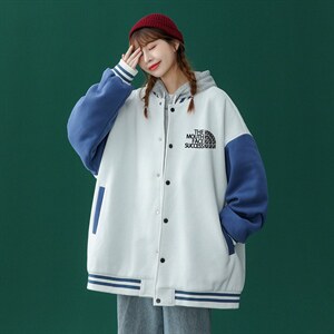 2022春季新品炸街宽松夹克情侣棒球服连帽外套 G95 P65控88图片