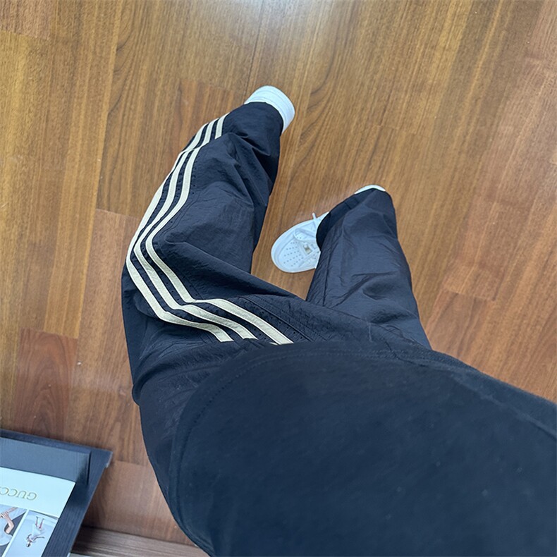 大量现货男装设计感侧边条纹速干裤夏款潮流痞帅百搭DY5036-特P35,男装休闲裤,电商A178