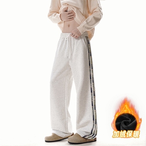 A178-XK60023JR-P40 加绒美式直筒休闲卫裤三条杠长裤青少年裤子图片
