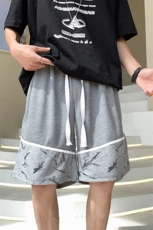 2025夏季港风宽松休闲印花五分短裤B266-DK01-P30，男装牛仔裤，星座B257-1