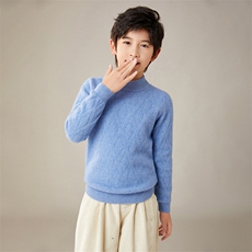 2025秋冬新款羊绒衫女100%纯山羊绒圆领加厚拉绒针织套衫保暖上衣，童装儿童羊绒衫，奥赛羊绒童装