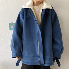秋冬呢料港风ins纯色加厚羊羔毛短款男保暖棉衣A071-089-P125，男装棉衣，电商A071