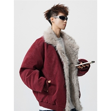 现货皮质座山雕棉服美式翻领毛毛重磅情侣外套A170-M915-TP112，男装棉衣，电商A170