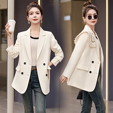 时尚百搭春季新款女装小西装外套修身显瘦气质双排扣设计，女装短外套，涵亦佰惠
