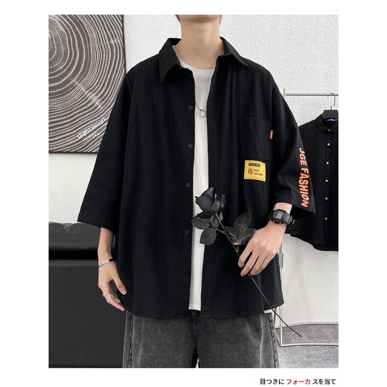 日系条纹短袖衬衫男夏季cityboy休闲百搭翻领衬衣潮牌薄款外套潮,男装衬衫,星座506A