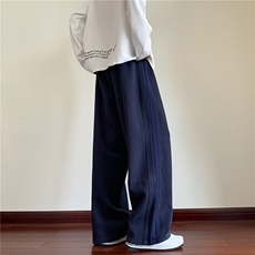 秋冬加厚垂感休闲裤宽松男拖地裤斜杠卫裤运动裤K10135-P45加绒50，男装休闲裤，电商A099