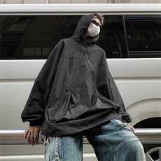 新款男工装外套春秋潮牌休闲连帽冲锋衣ins宽松夹克JK08726-P63，男装夹克，星座308B-1