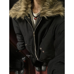 【有货】S476CC-特P98 毛领工装棉服男加厚短款飞行夹克外套图片