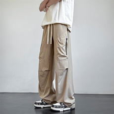 春季新款港风工装裤男宽松直筒潮牌休闲长裤K2809P43控79，男装休闲裤，星座914-1