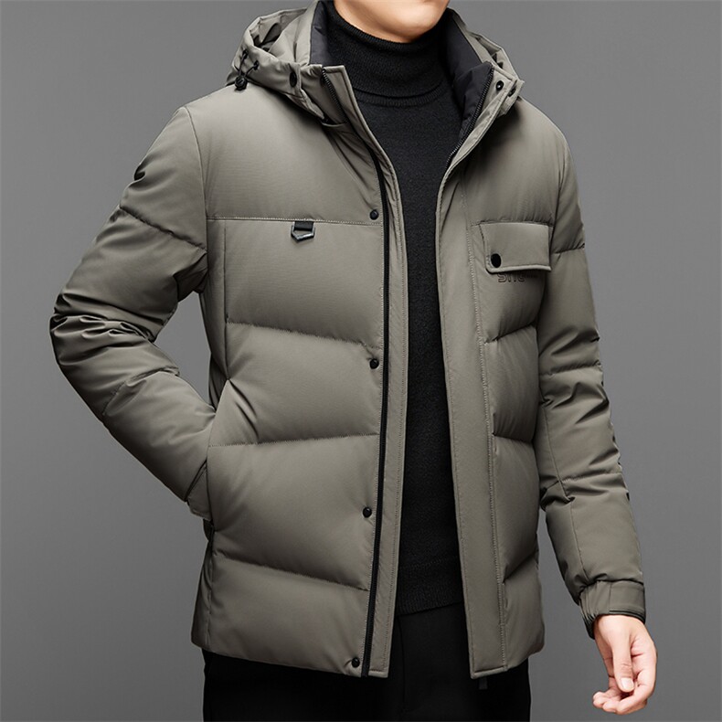 羽绒服男2026新款冬季轻薄连帽短款保暖休闲中年爸爸冬装鸭绒外套,男装羽绒服,电商B212（原钱塘6029）