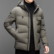 羽绒服男2026新款冬季轻薄连帽短款保暖休闲中年爸爸冬装鸭绒外套，男装羽绒服，电商B212（原钱塘6029）