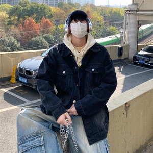 2025新款牛仔外套男痞帅高街潮牌宽松百搭休闲夹克秋季JK1030-P68图片