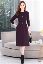 2021年秋冬时尚气质舒适毛衣连衣裙，女装连衣裙，金典明美