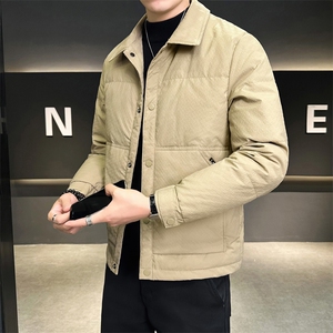 5888L-L-5XL-P175店主风商务休闲翻领轻薄白鸭绒特殊防寒服外套图片
