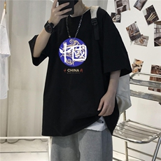 CL1男女中性圆领短袖半袖T恤衫外套大码印花学生夏TEE潮宽松，男装T恤，星座115A-3