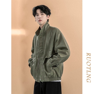 现货-2025秋冬立领皮衣夹克男潮牌复古个性机车外套-AP2411-P115图片