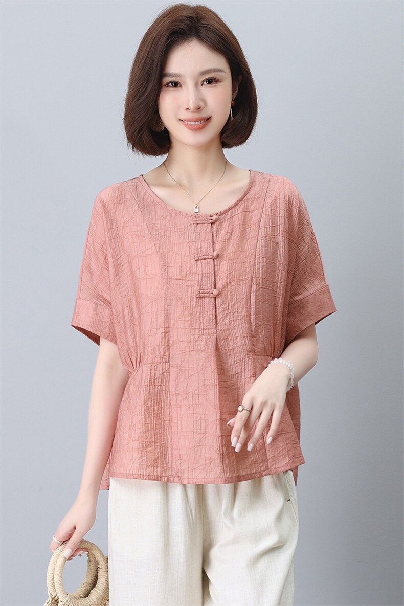 2024夏装新款时尚潮流简约气质有限女装上衣,女装T恤,阿丹