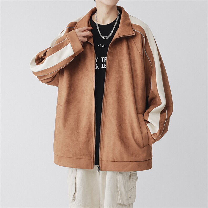 23年秋季麂皮绒外套男潮牌无影墙拼接夹克休闲外套JK730-P78，男装夹克，星座717