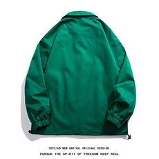白底22秋冬潮流潮牌字母印花翻领棒球服情侣夹克外套JK317P50控68，男装夹克，电商A247-1