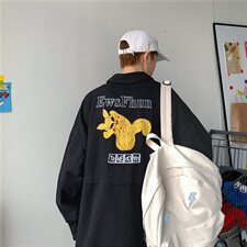 714-2-S607-P85男女新款平铺毛边新款港风日系外套情侣g，男装夹克，星座1404-3