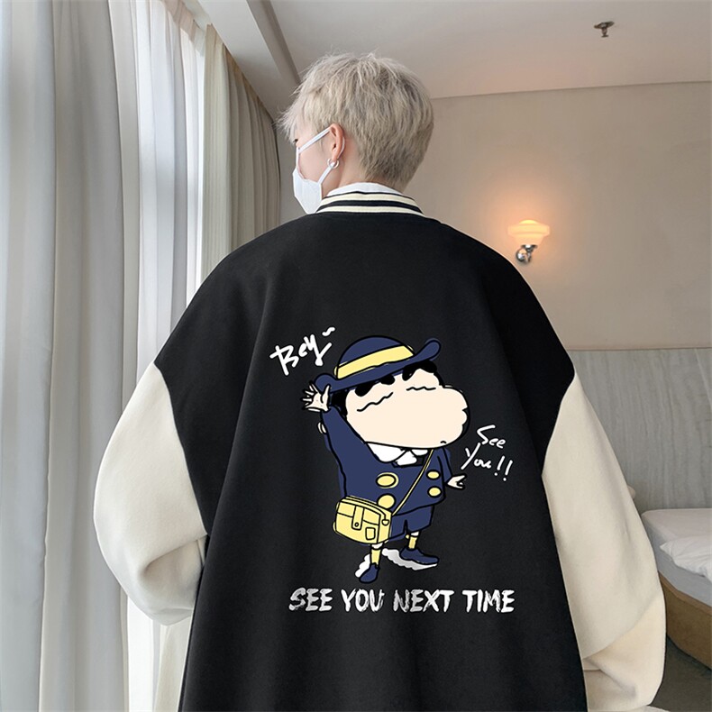 摇粒绒棒球服男大码开衫卫衣男夹克BF86240-P65,男装夹克,电商A040