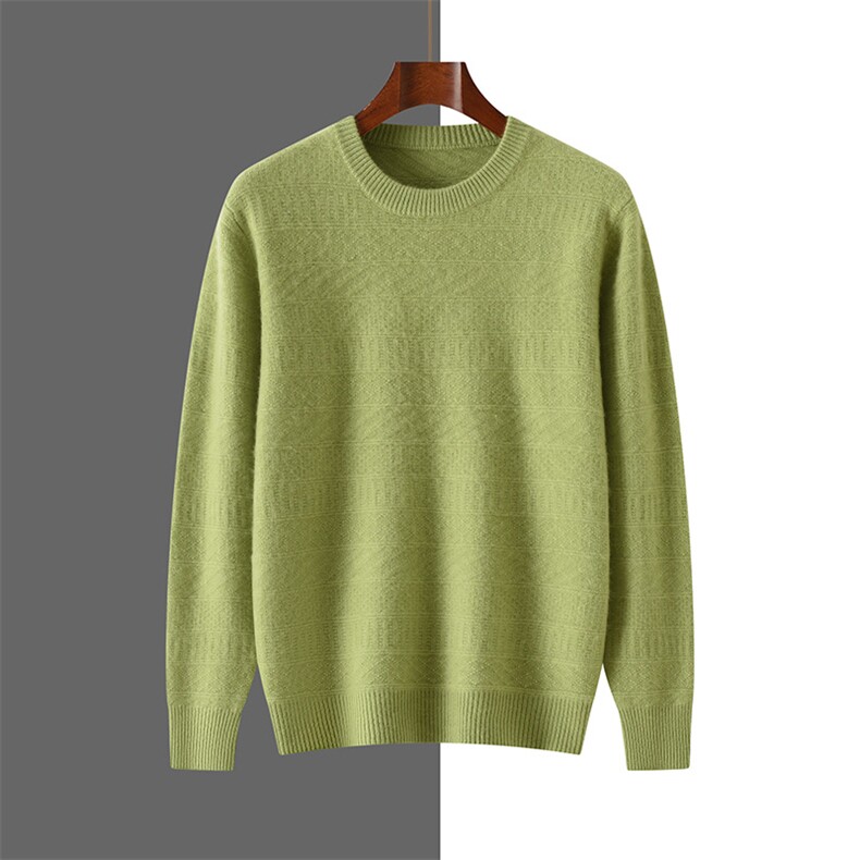 时尚男士秋款加厚羊绒套头衫舒适保暖简约百搭，男装羊绒套衫，隆格羊绒