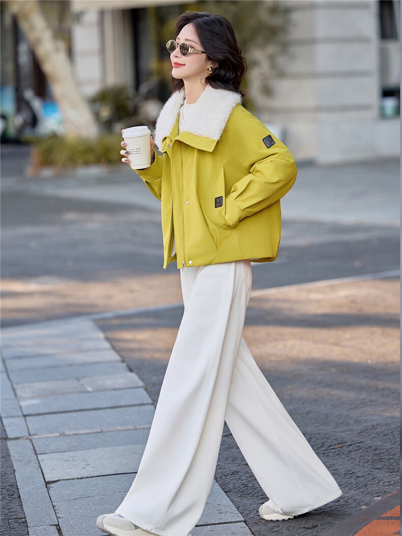 2025冬装新款休闲加绒棉衣外套,女装棉衣/棉服,依路服饰